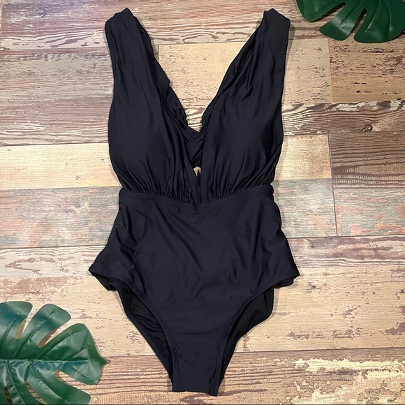 Plunge Front Maillot One Piece Swimsuit | Sea Angle - Picture 1 of 3